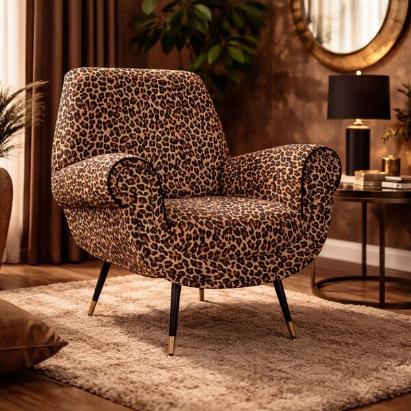 Poltrona Vico Velluto e Tessuto Fantasia - Design Iconico