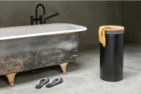 Cesto portabiancheria in metallo nero opaco 35 L - Brabantia