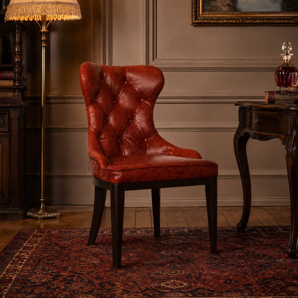 Sedia Cosmo in Pelle Primo Fiore Premium - Struttura Legno Massello - Design Iconico