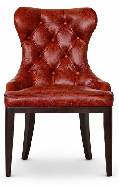 Sedia Cosmo in Pelle Primo Fiore Premium - Struttura Legno Massello - Design Iconico