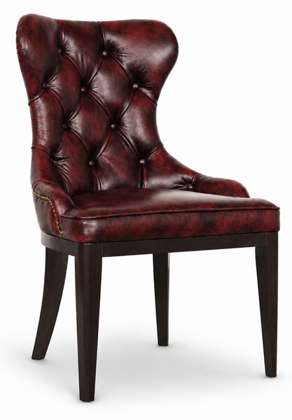 Sedia Cosmo in Pelle Primo Fiore Premium - Struttura Legno Massello - Design Iconico