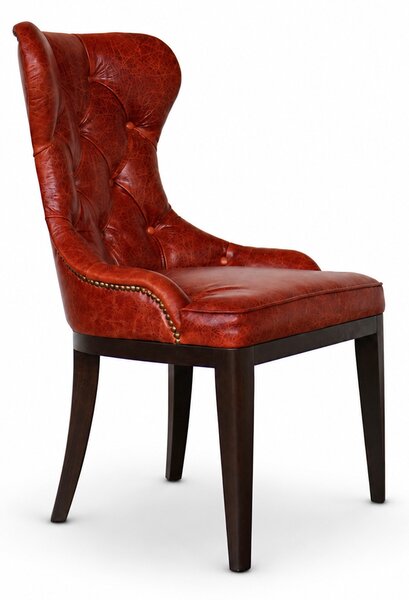 Sedia Cosmo in Pelle Primo Fiore Premium - Struttura Legno Massello - Design Iconico