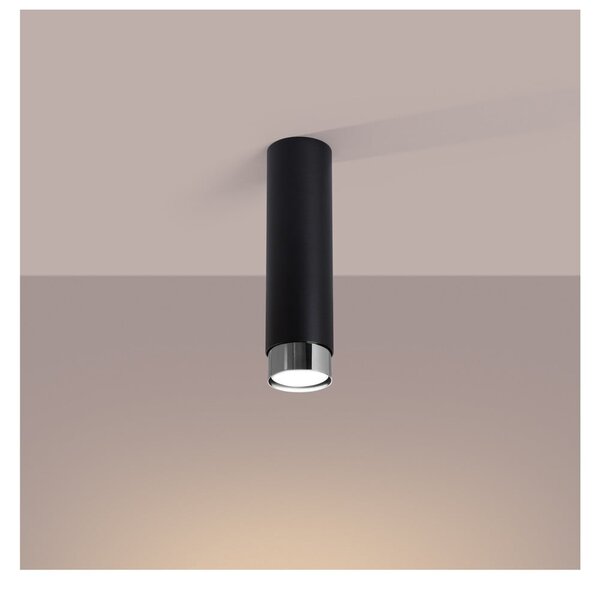 Plafoniera nera/argentata Crown – Sollux