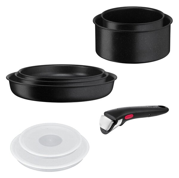 Set di pentole in alluminio 8 pezzi INGENIO Black stone L3998802 - Tefal