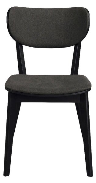 Sedia da pranzo in rovere nero con seduta grigio scuro Cato - Rowico