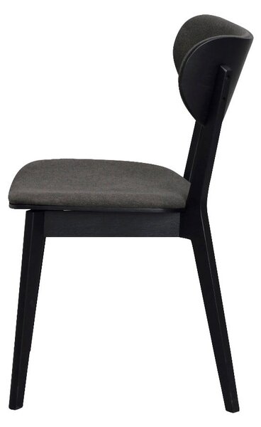 Sedia da pranzo in rovere nero con seduta grigio scuro Cato - Rowico