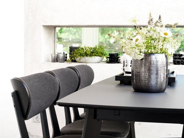Sedia da pranzo in rovere nero con seduta grigio scuro Cato - Rowico