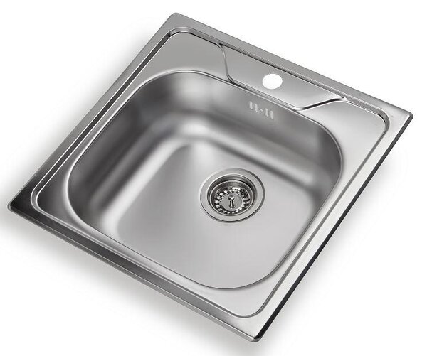 Lavello da cucina, con un solo vano, in acciaio inossidabile satinato