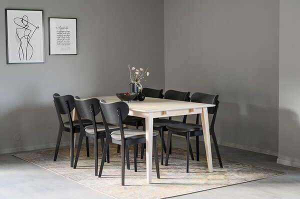 Sedia da pranzo in rovere nero con seduta grigio scuro Cato - Rowico