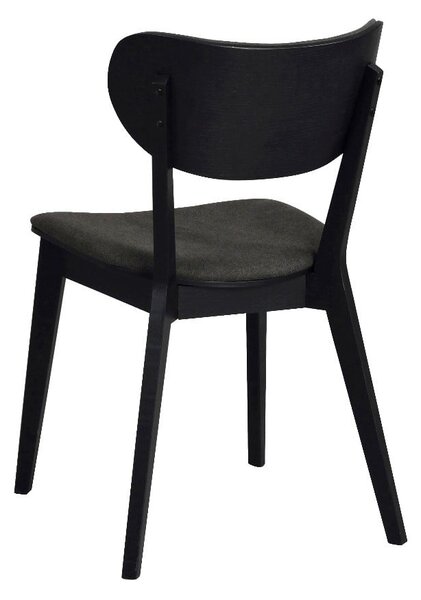 Sedia da pranzo in rovere nero con seduta grigio scuro Cato - Rowico
