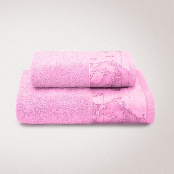 Asciugamano Con Ospite STANDARD Geo Color ROSA Cotone Caleffi