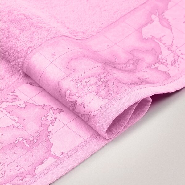 Asciugamano Con Ospite STANDARD Geo Color ROSA Cotone Caleffi
