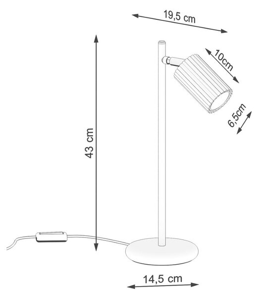 Lampada da tavolo color mattone (altezza totale 43 cm) Gleam – Sollux