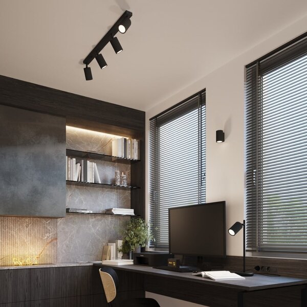 Lampada da tavolo nera (altezza totale 43 cm) Gleam – Sollux