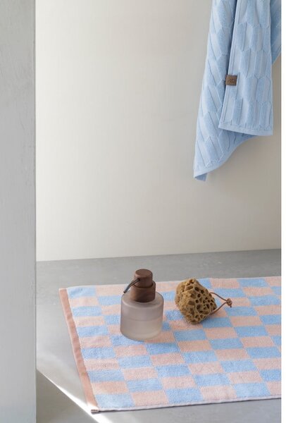 Tappetino da bagno in cotone biologica blu e rosa 50x80 cm Retro - Mette Ditmer Denmark
