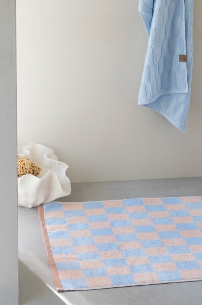 Tappetino da bagno in cotone biologica blu e rosa 50x80 cm Retro - Mette Ditmer Denmark