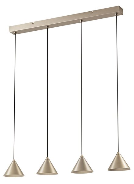 Lampada a sospensione Lucande, Rhodes, dimmerabile, Metallizzato, Soggiorno, Metallo, Moderno