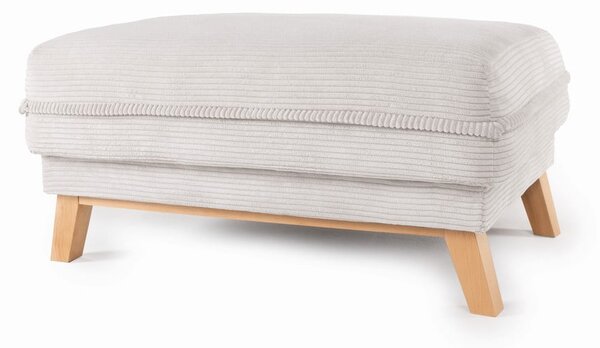 Poggiapiedi beige con rivestimento in velluto a coste Tori – Bonami Selection