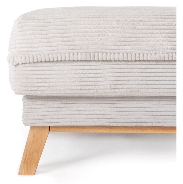 Poggiapiedi beige con rivestimento in velluto a coste Tori – Bonami Selection