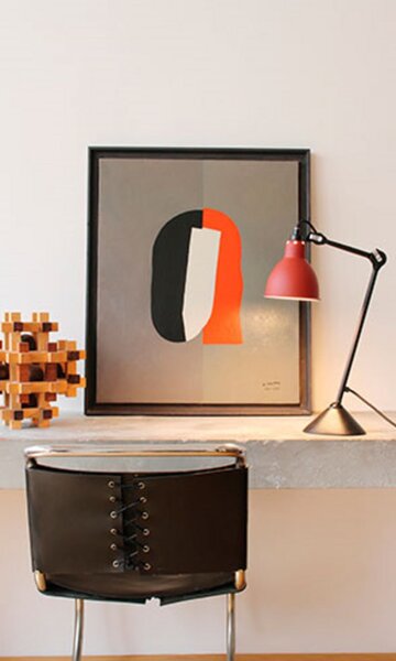 Lampada da tavolo Lampe Gras 205, rosso/nero - DCW