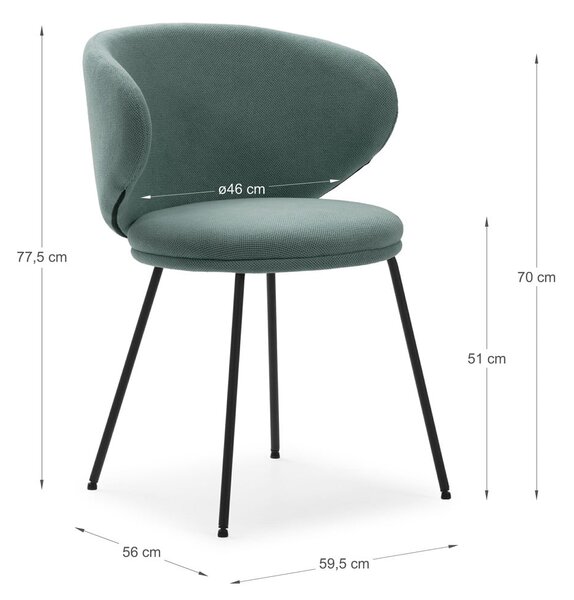 Set di sedie da pranzo verde in imbottito 2 pz Rush – Marckeric