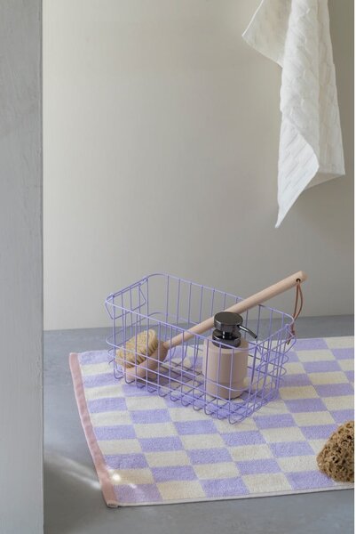 Tappetino da bagno in cotone biologica giallo chiaro e viola 50x80 cm Retro - Mette Ditmer Denmark
