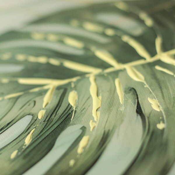 Quadro con elementi dipinti a mano 70x100 cm Monstera – Styler