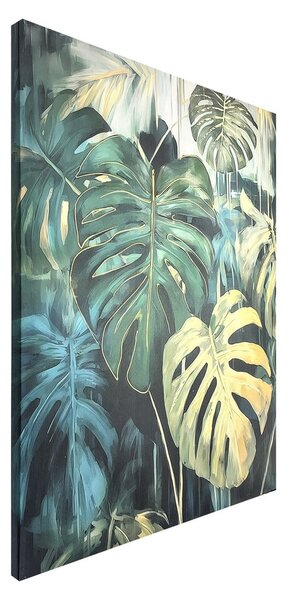 Quadro con elementi dipinti a mano 70x100 cm Monstera – Styler