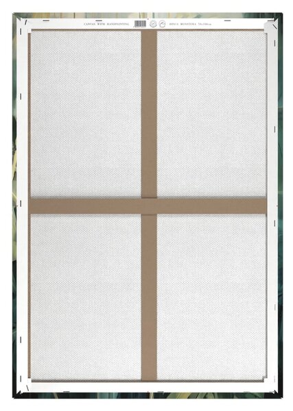 Quadro con elementi dipinti a mano 70x100 cm Monstera – Styler