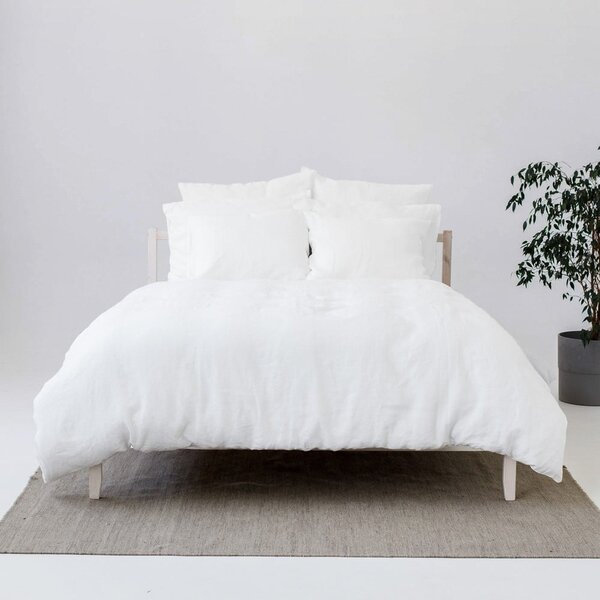Set bianco per letto matrimoniale (copripiumino e federe) 200x200 cm - Linen Tales