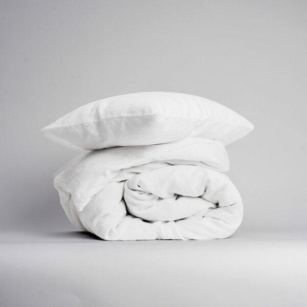Set bianco per letto singolo (copripiumino e federa) 140x200 cm - Linen Tales