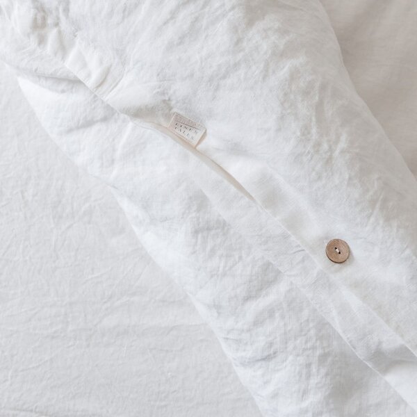 Set bianco per letto matrimoniale (copripiumino e federe) 200x200 cm - Linen Tales