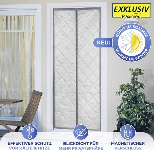 Tenda termica per porte in grigio-argento 90x200 cm - Maximex