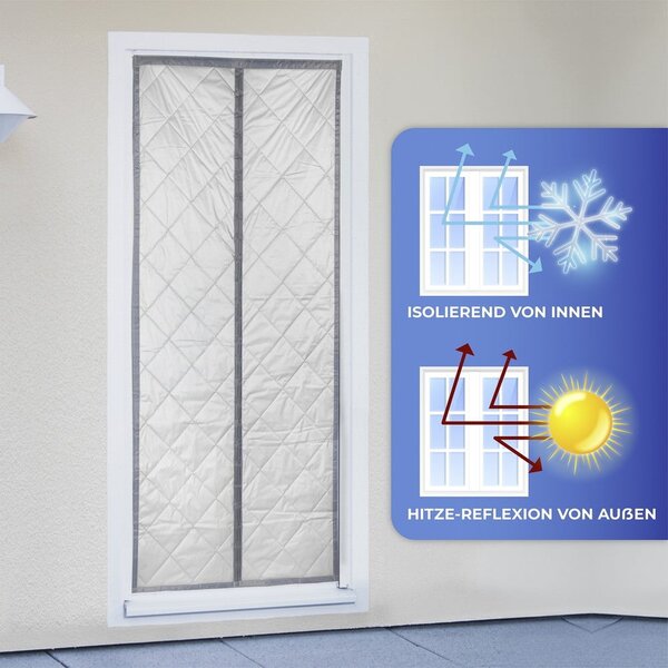 Tenda termica per porte in grigio-argento 90x200 cm - Maximex