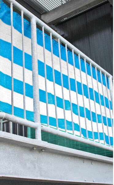 Schermo protettivo per balcone in plastica bianco e blu 500x90 cm - Garden Pleasure