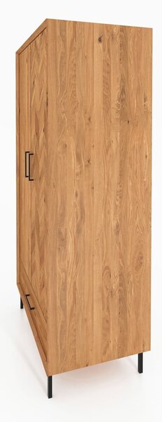 Armadio in legno di quercia di colore naturale 97x196 cm Abies - The Beds