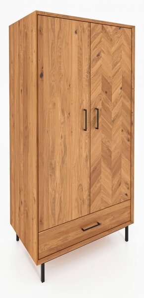 Armadio in legno di quercia di colore naturale 97x196 cm Abies - The Beds