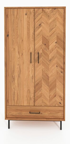 Armadio in legno di quercia di colore naturale 97x196 cm Abies - The Beds