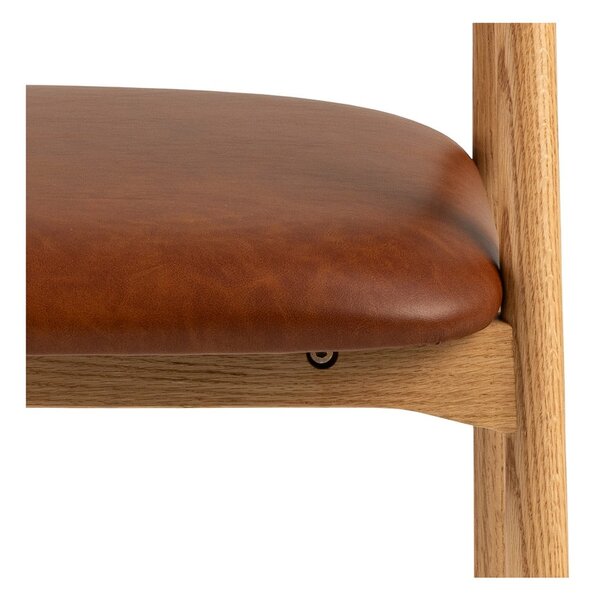 Sedia da pranzo marrone cognac/di colore naturale in similpelle Addi – Actona
