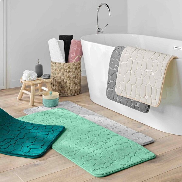 Tappetino per il bagno beige in tessuto 50x120 cm Ricochet – douceur d'intérieur