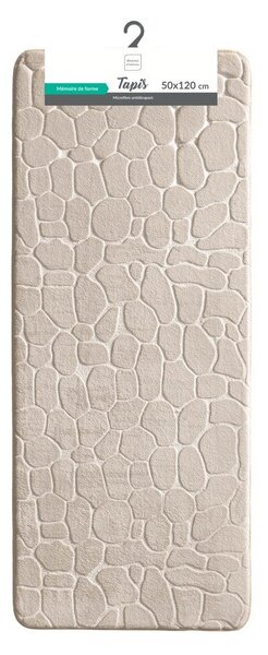 Tappetino per il bagno beige in tessuto 50x120 cm Ricochet – douceur d'intérieur