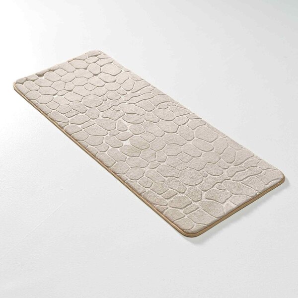 Tappetino per il bagno beige in tessuto 50x120 cm Ricochet – douceur d'intérieur