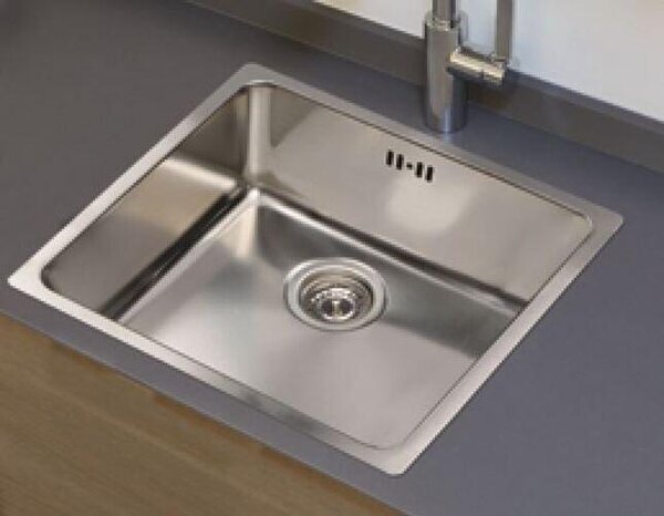 Lavello da cucina, con un solo vano, in acciaio inossidabile satinato