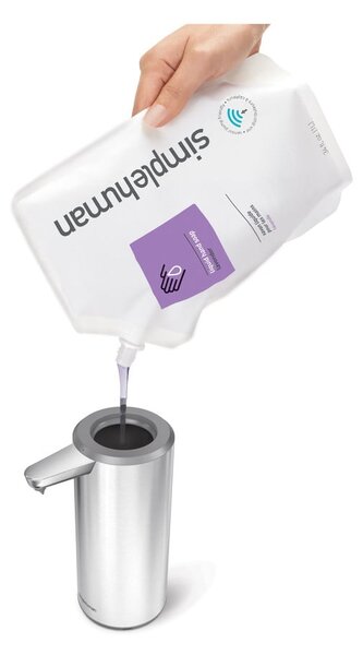 Dispenser di sapone in acciaio touchless in argento opaco da 266 ml - simplehuman