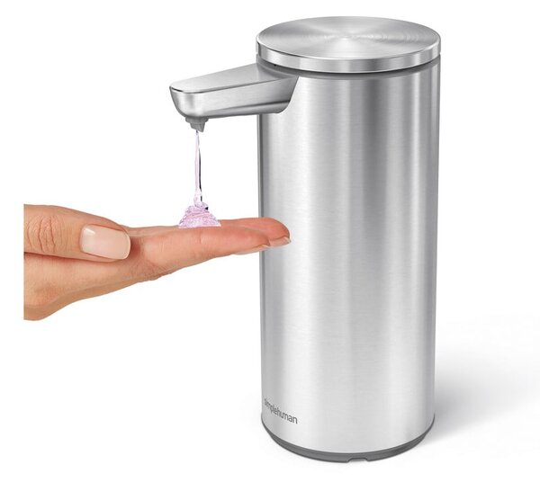 Dispenser di sapone in acciaio touchless in argento opaco da 266 ml - simplehuman