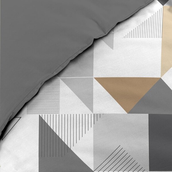 Biancheria da letto bianca/grigia in microfibra per letto singolo 140x200 cm Trigone – douceur d'intérieur