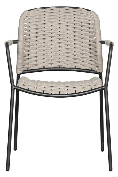 Set di 2 sedie da giardino in metallo nero e beige Taku - Exotan