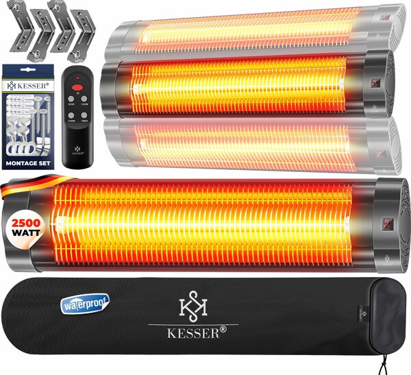 KESSER® Riscaldatore a infrarossi da 2500W, con telecomando e copertura protettiva