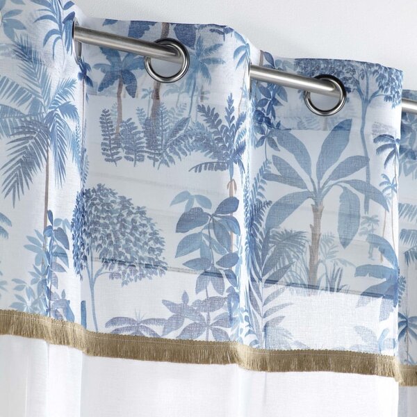 Tenda in voile bianco e blu 140x240 cm Amazonia - douceur d'intérieur