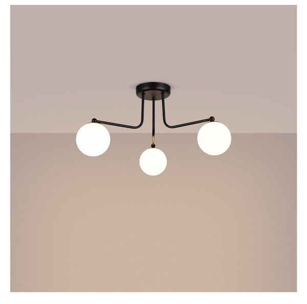 Plafoniera bianca e nera Beam – Sollux